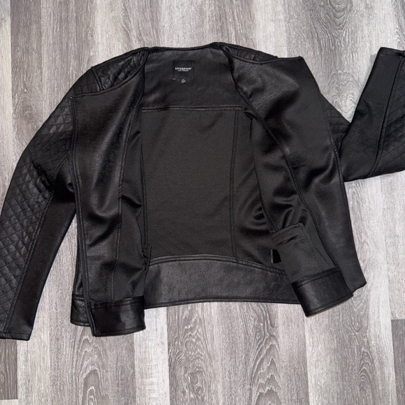 Liverpool Black Quilted Leather Jacket Large - Picture 7 of 8